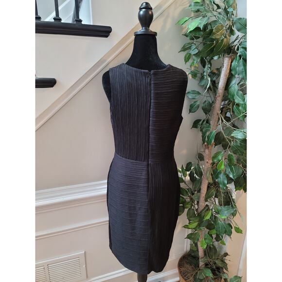 CATO Pleated Dress Women's Medium Black Sleeveless Round Neck Shift Dress - Picture 9 of 13
